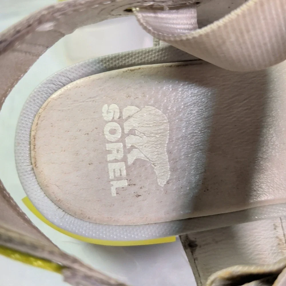 Sorel  Kinetic Sandals Womens Size 9.5 Ankle Strap Wedge Gray Y2K NL3567-082